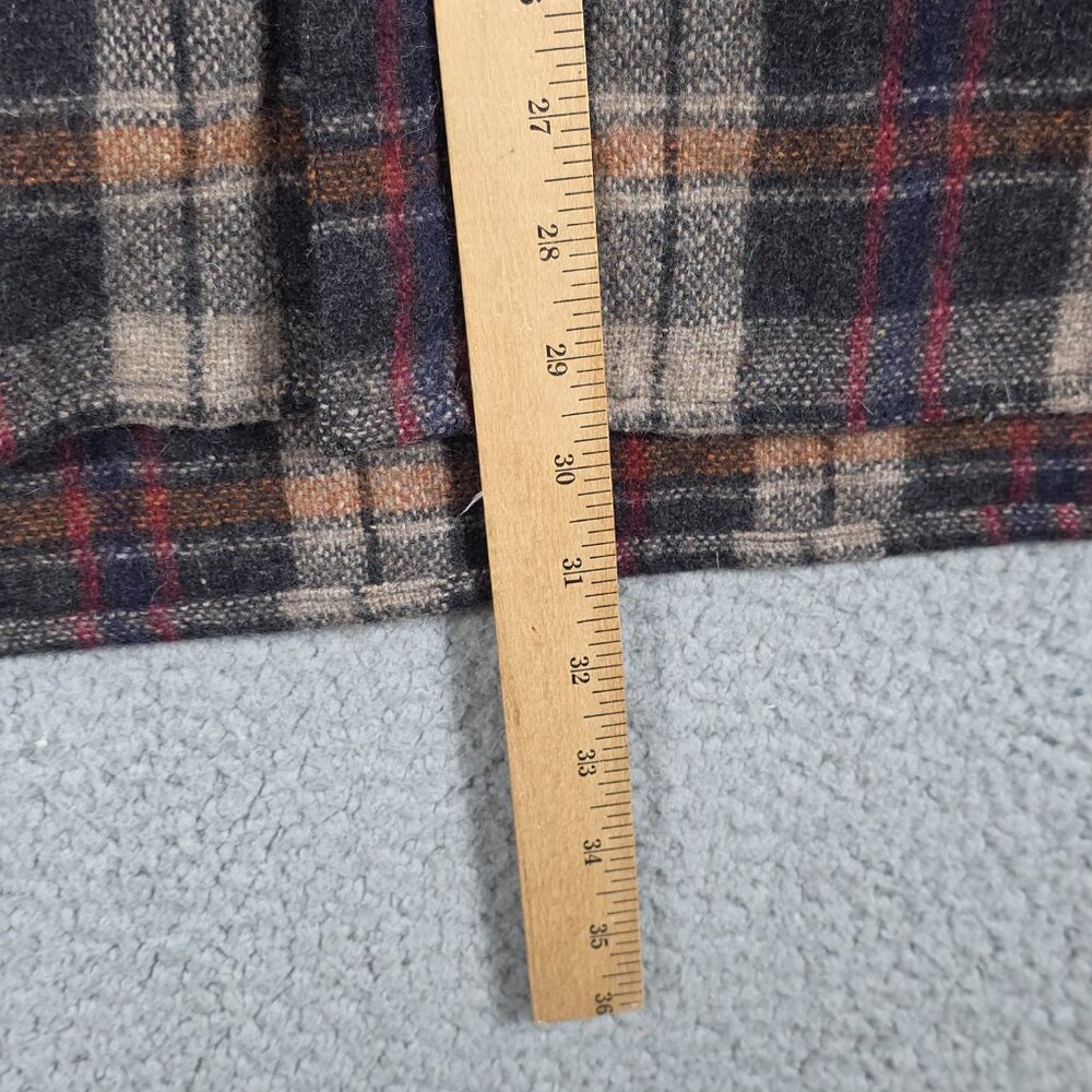 Vintage Flannel Shirt Mens Size XL Brown Tartan Plaid Regular Fit Wool Blend VTG - Picture 9 of 12